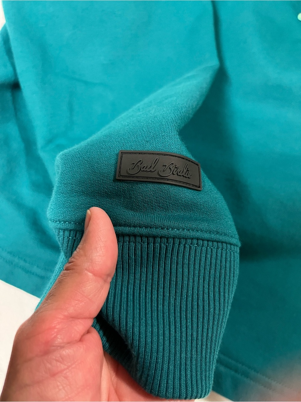 Bad Birdie Rec League Sweatshirt Women L Teal Green Golf Fleece Pullover Cropped - Picture 10 of 11